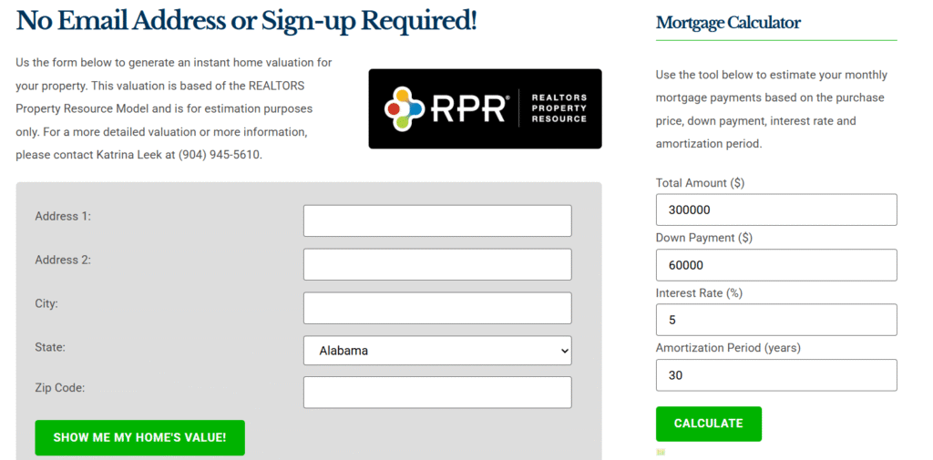 River Birch home valuation tool being used on desktop